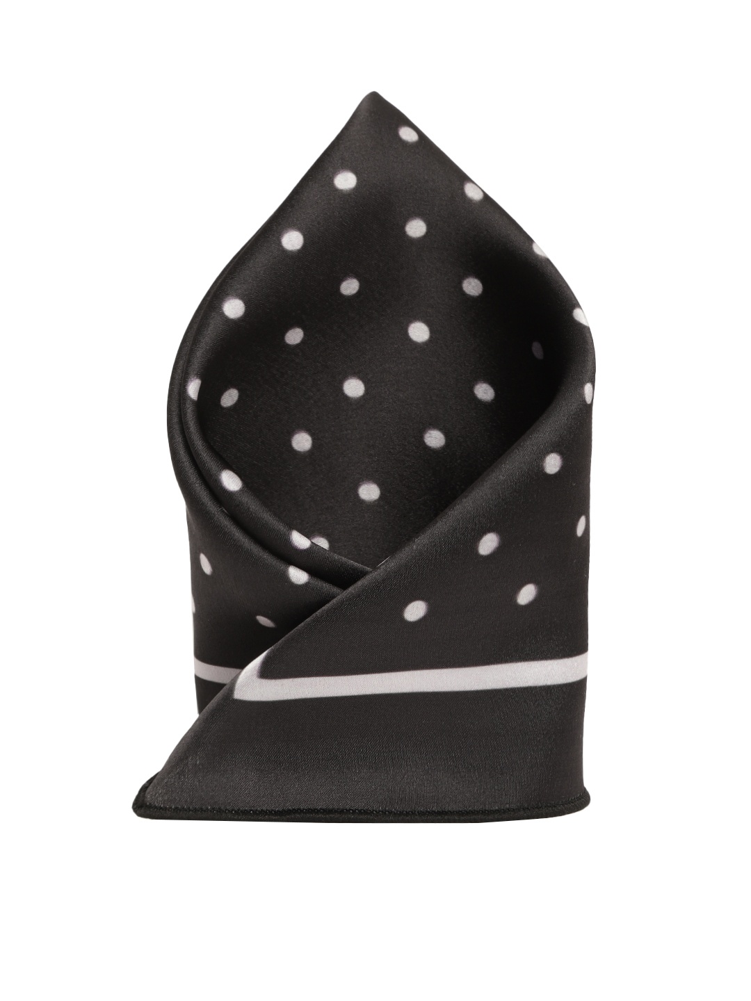 

Sojanya Men's Black & White Polka Dot printed Satin Pocket Square