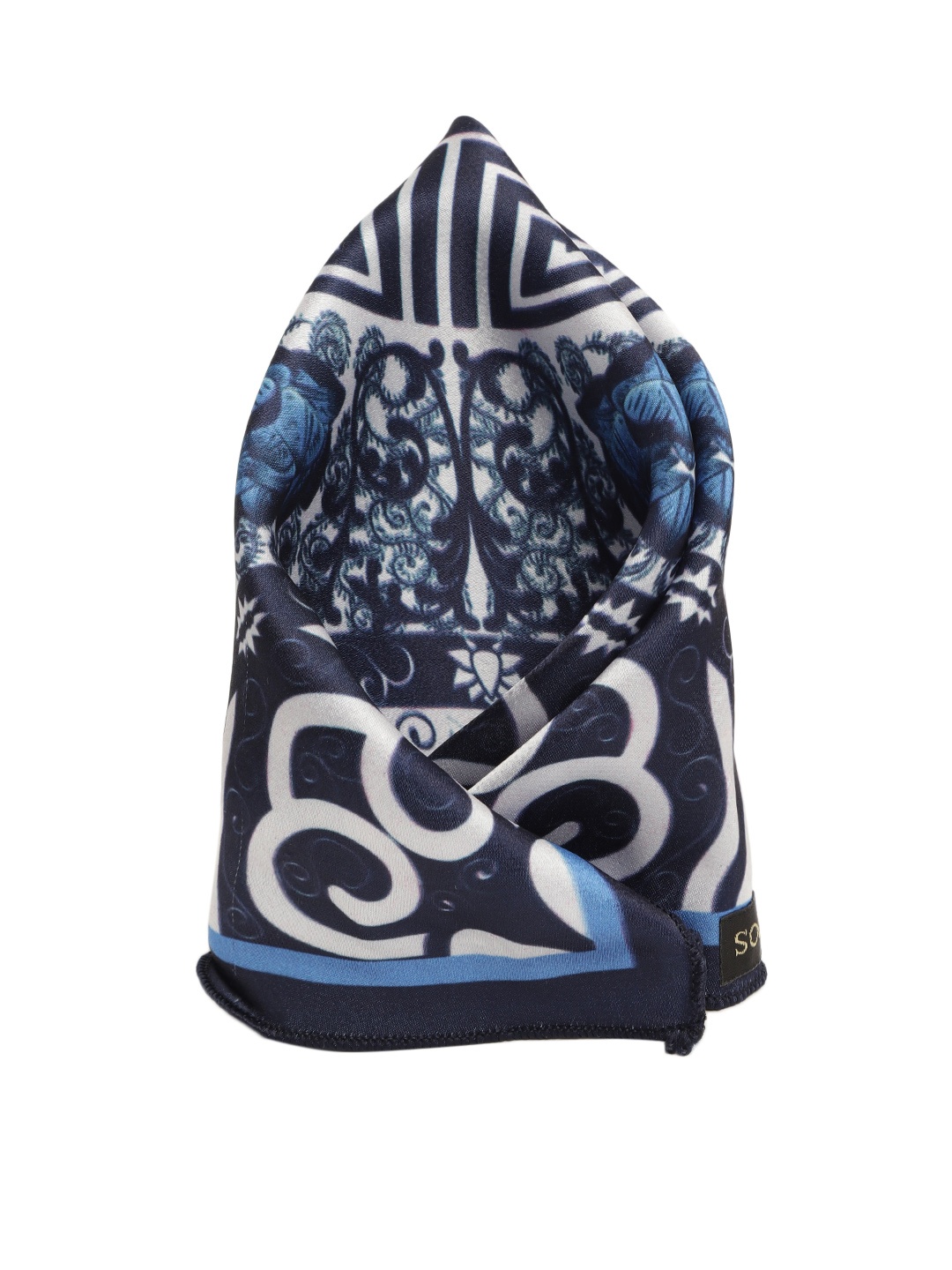 

SOJANYA Men Blue & White Printed Satin Pocket Square
