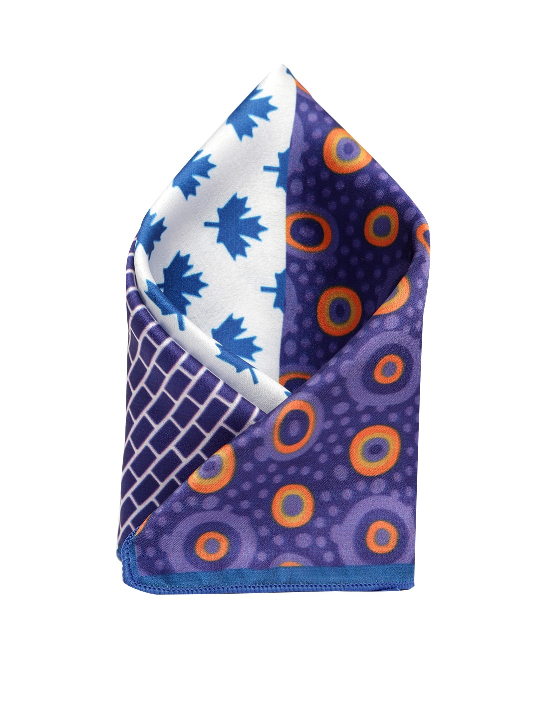 

Sojanya Men Blue & White Printed Satin Pocket Square