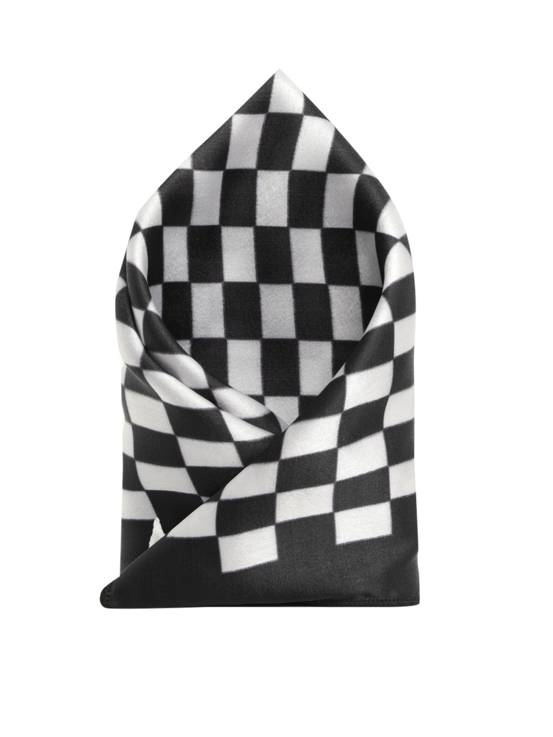 

SOJANYA Men Satin Black & White Printed Pocket Square