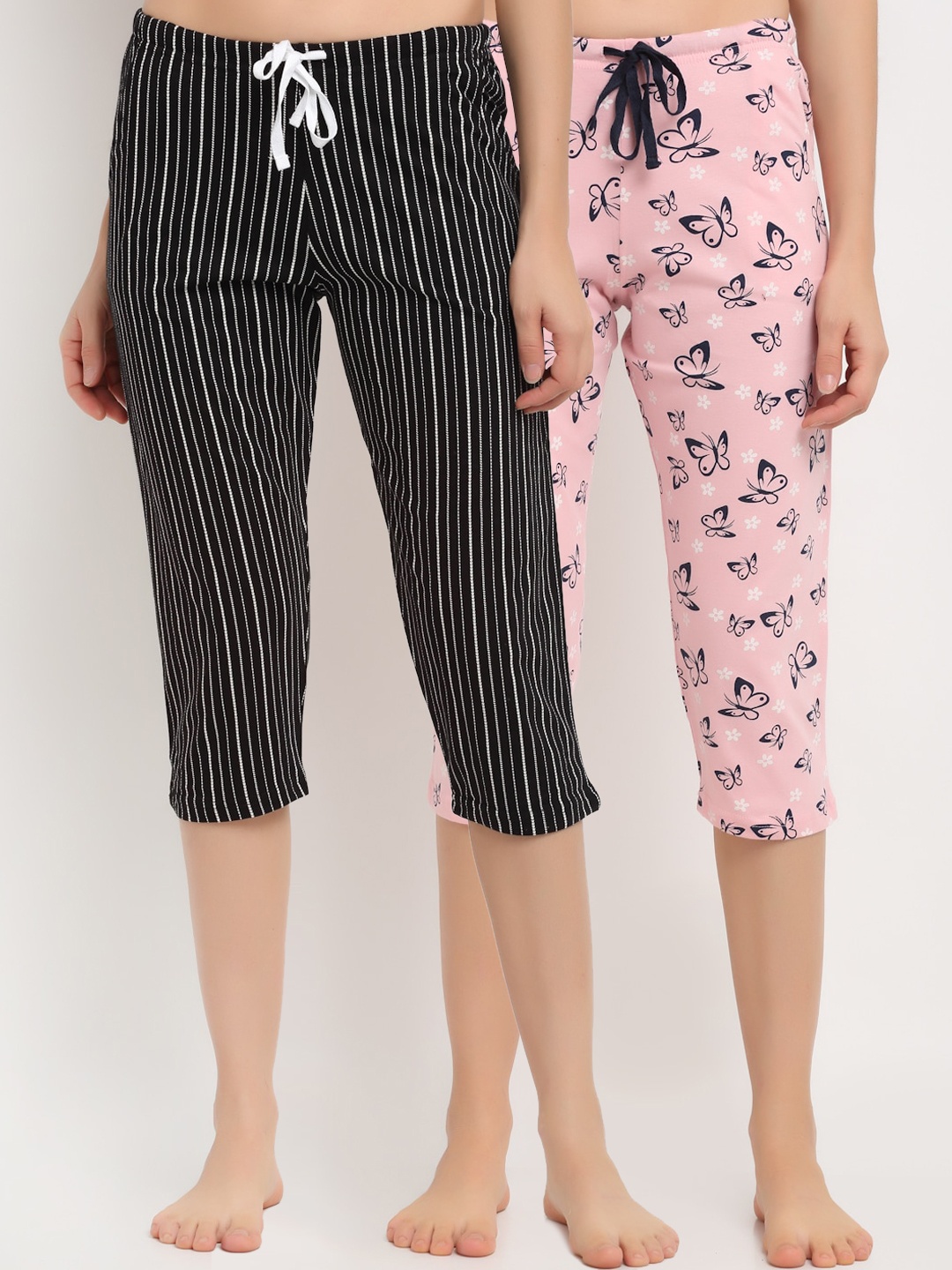

Kanvin Women Pack Of 2 Printed Lounge Pant, Pink