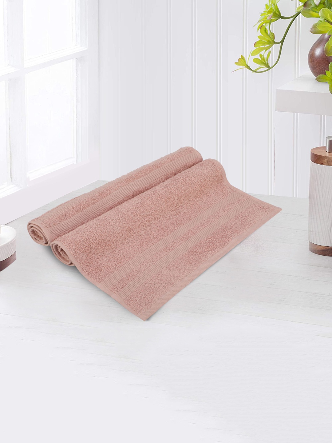 

LUSH & BEYOND Set Of 2 Peach 500 GSM Cotton Hand Towels