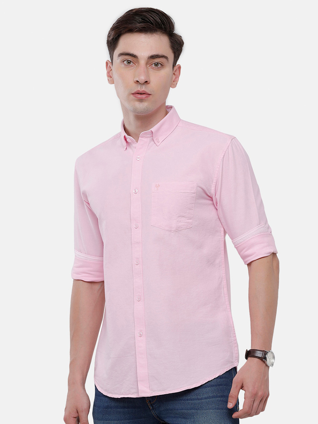 

Classic Polo Men Pink Pure Cotton Casual Shirt