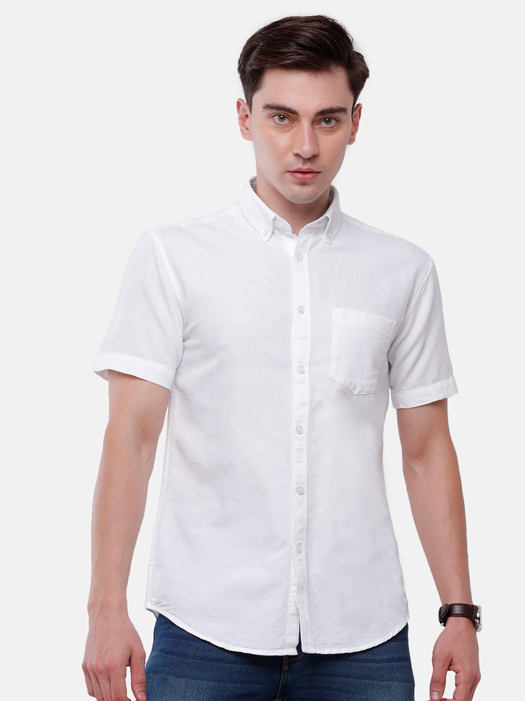 

Classic Polo Men White Pure Cotton Casual Shirt