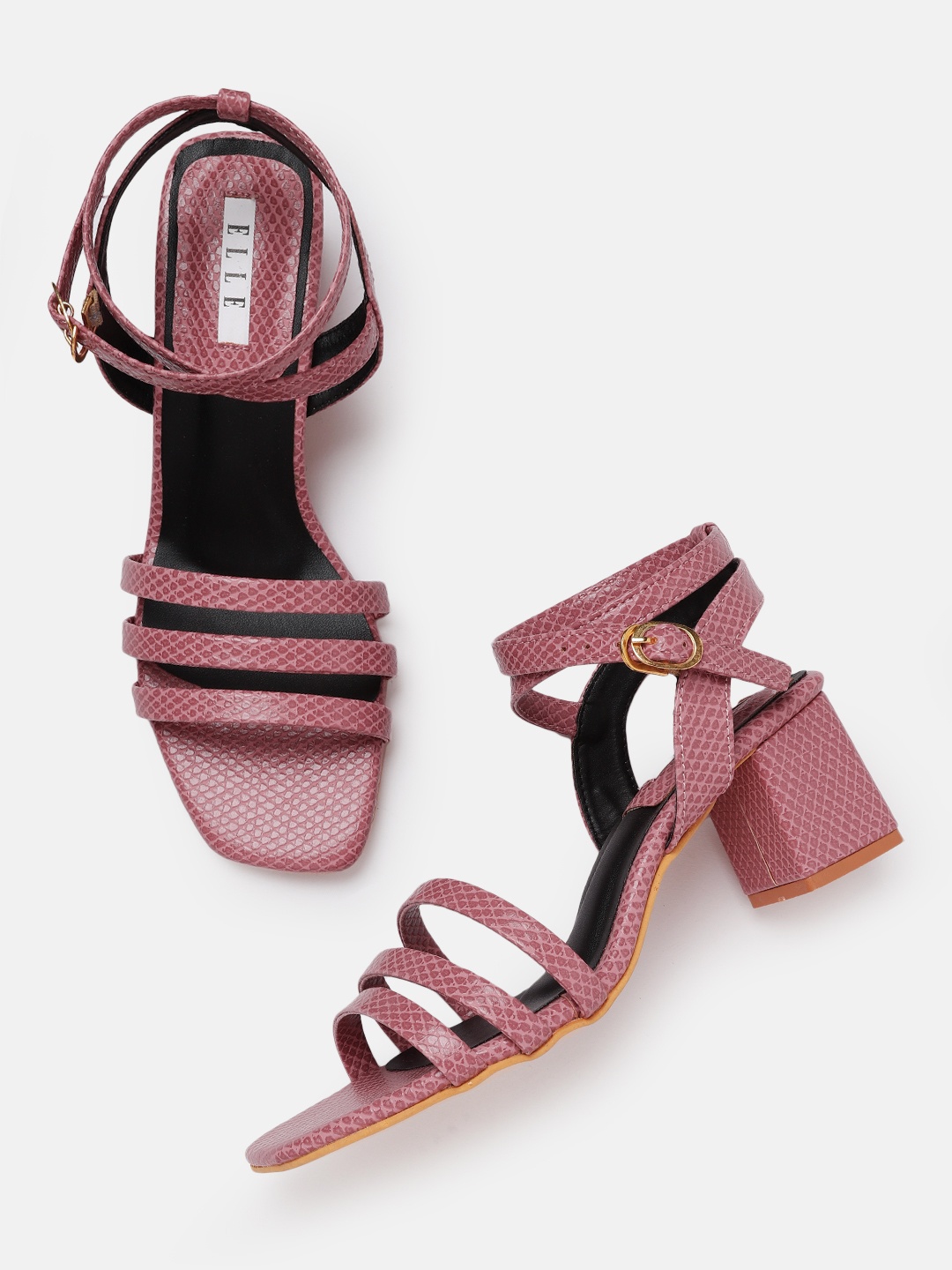 

ELLE Rose Textured Block Heels