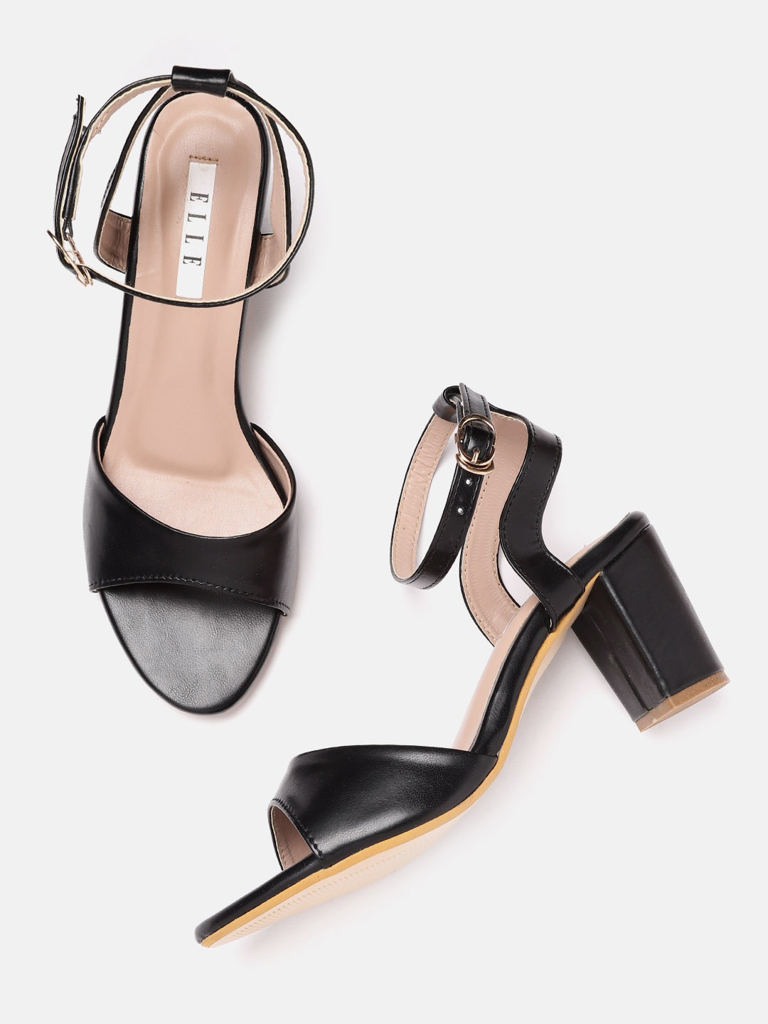 

ELLE Black Solid Block Heels
