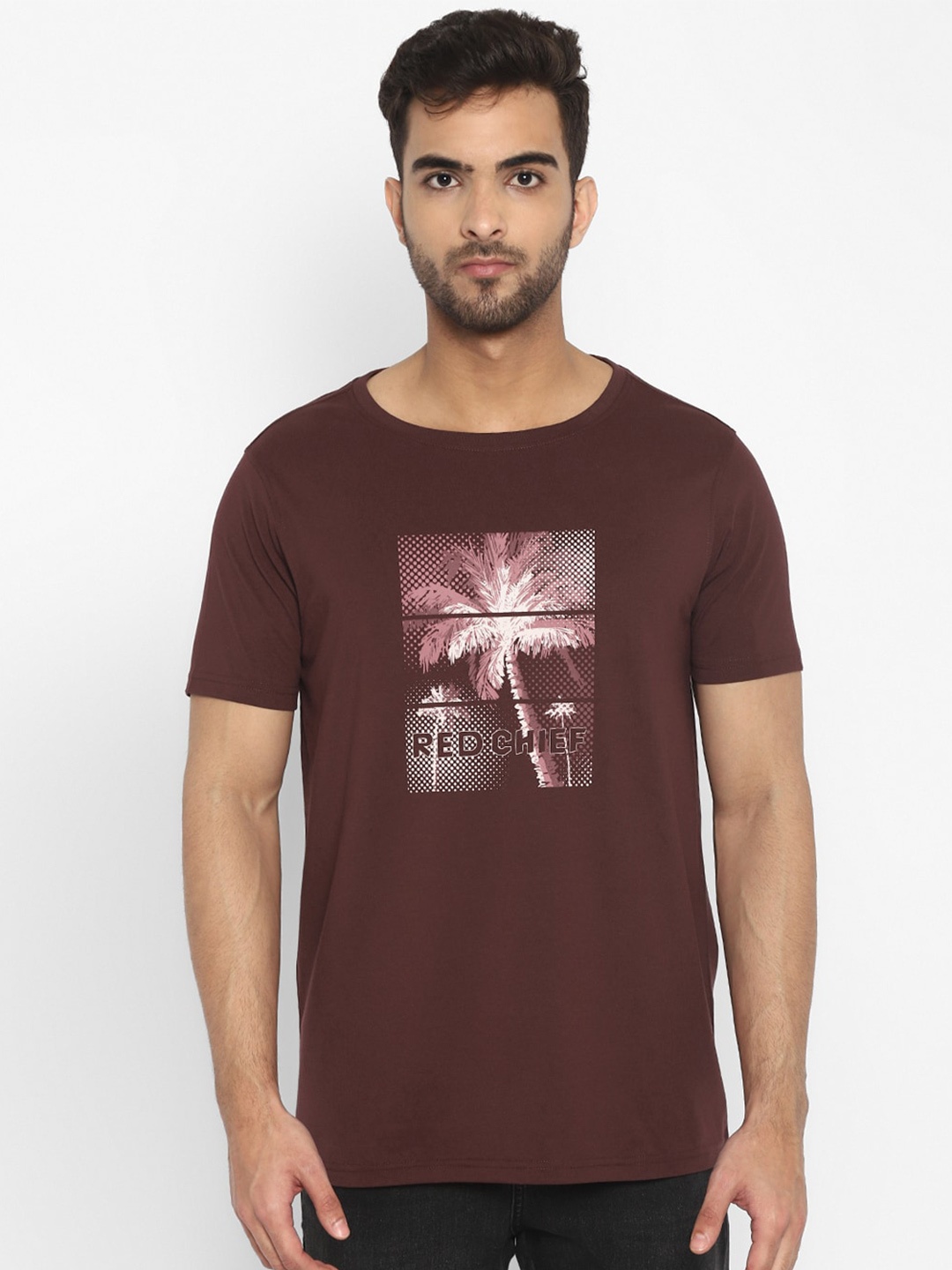 

Red Chief Men Graphic Printed Cotton T-shirt, Na