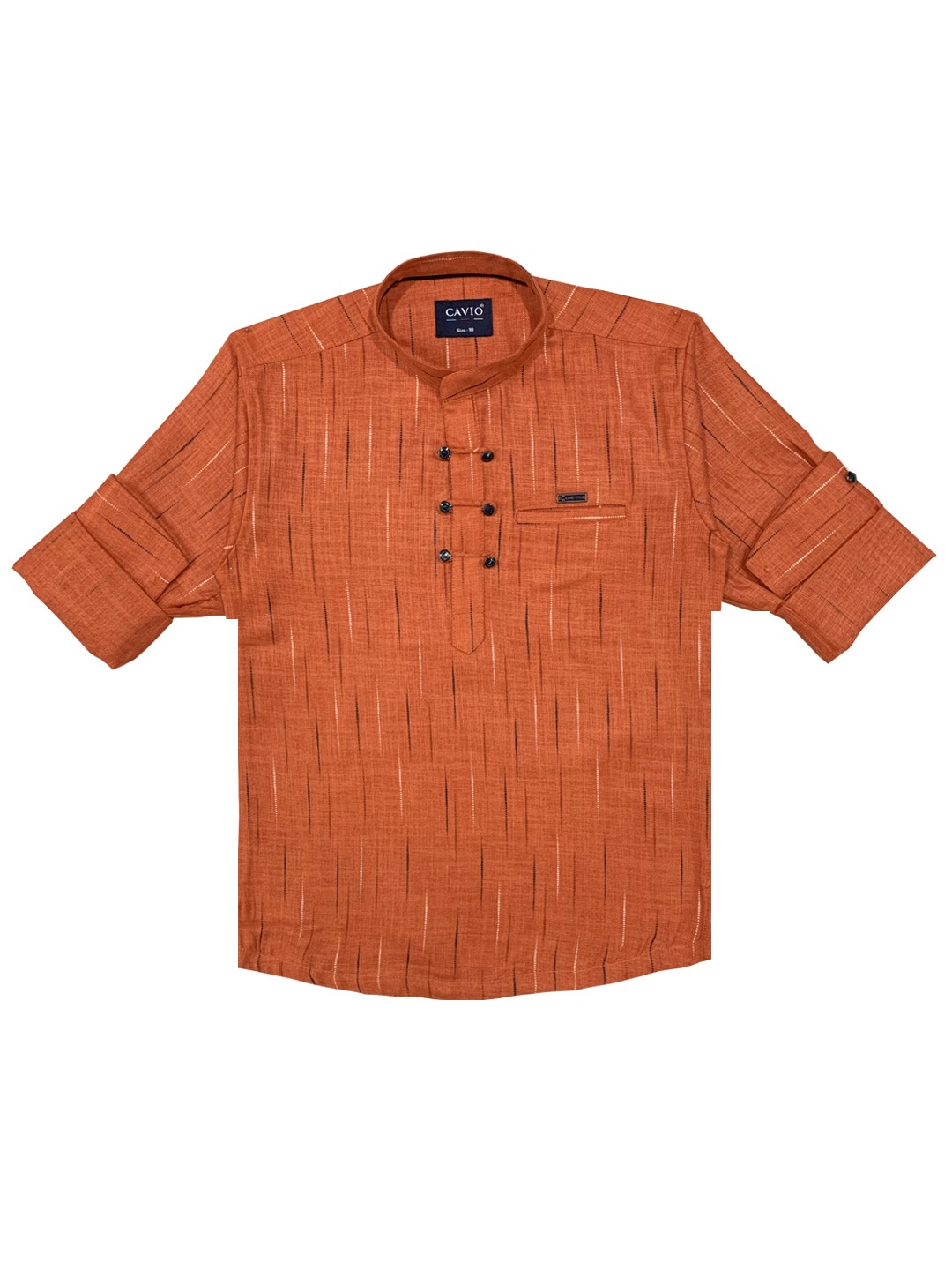 

CAVIO Boys Rust Printed Casual Shirt