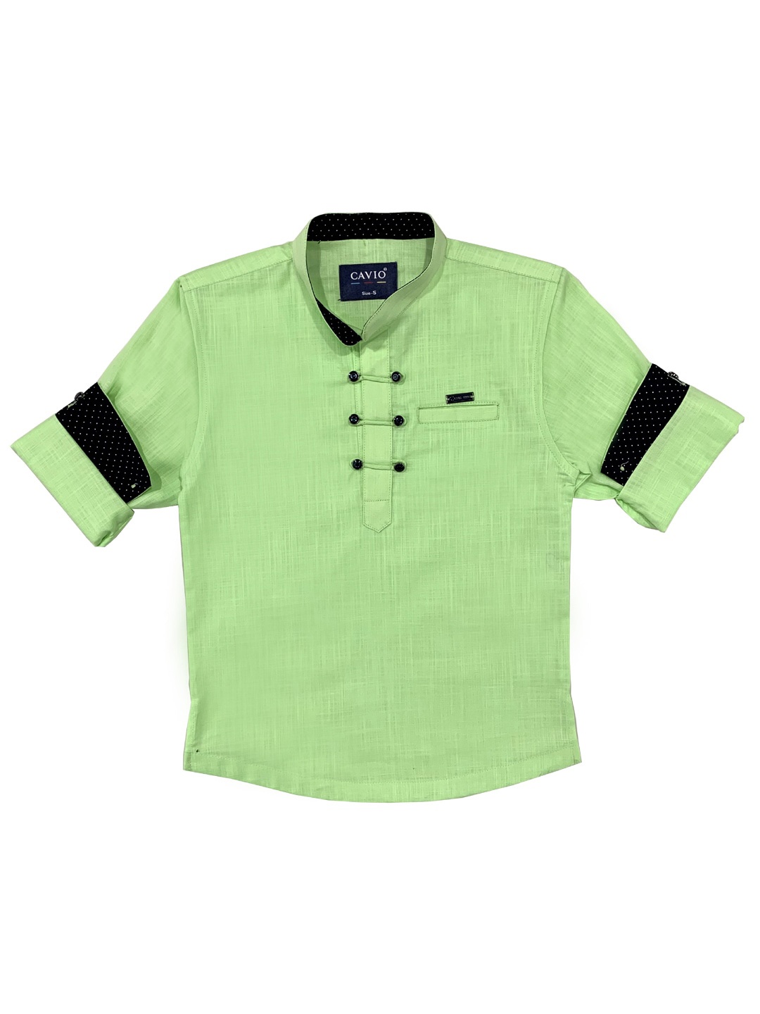 

CAVIO Boys Sea Green Solid Casual Shirt