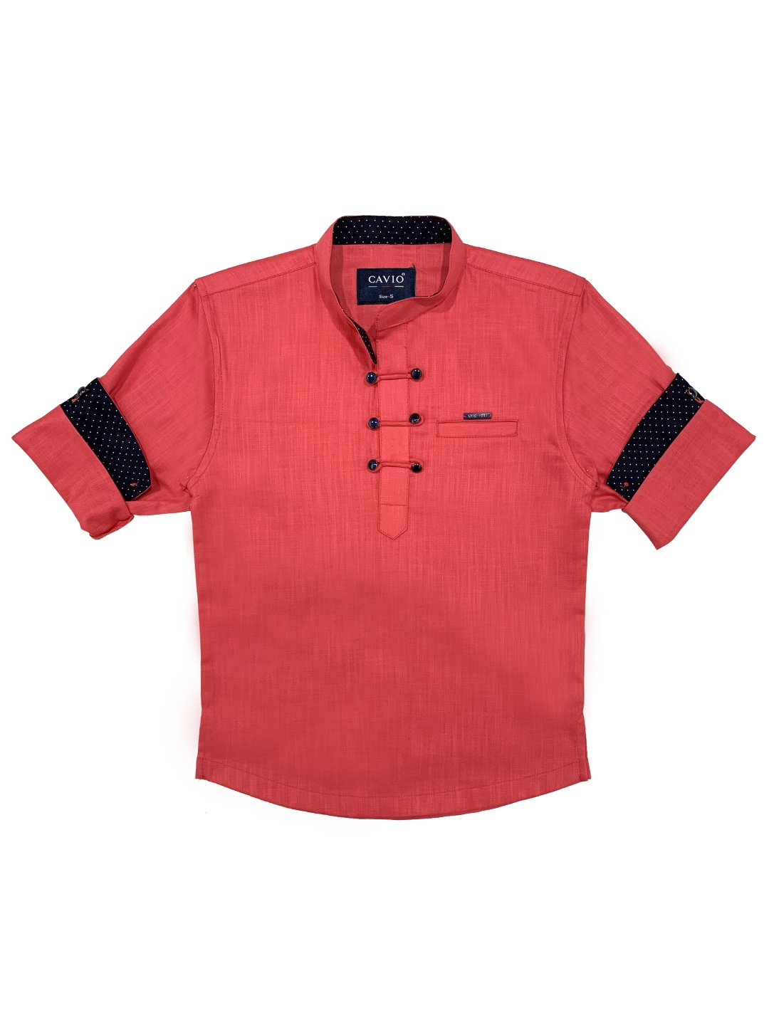 

CAVIO Boys Pink Solid Casual Shirt