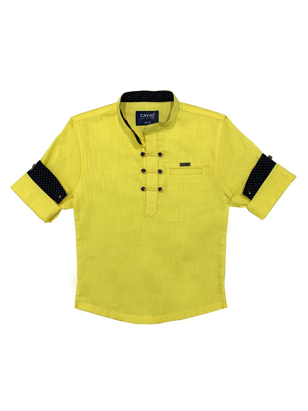

CAVIO Boys Yellow Casual Kurta Shirt