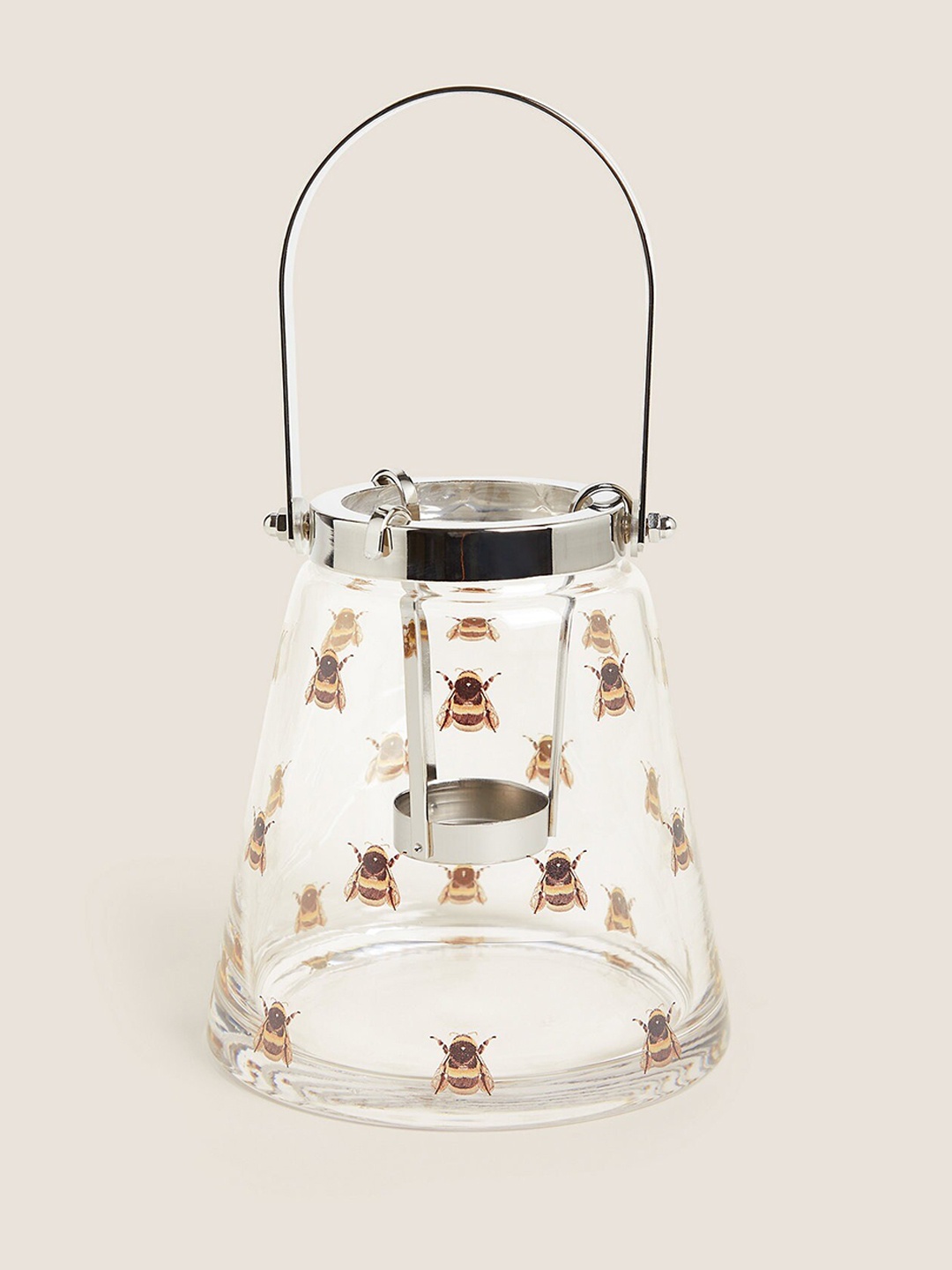 

Marks & Spencer Transparent Bees Printed Glass Candle Holder