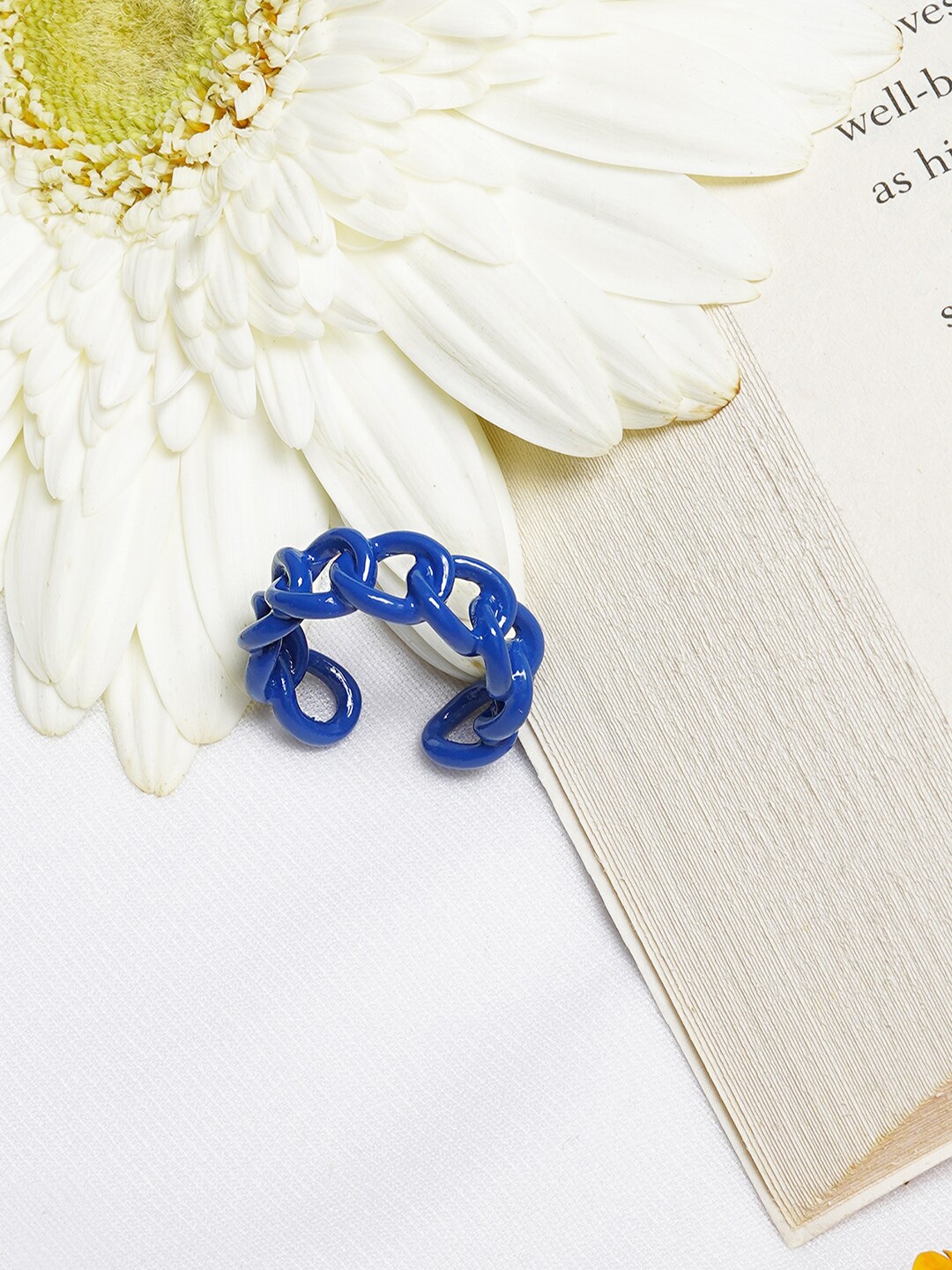 

BEWITCHED Women Blue Chain-Link Finger Ring
