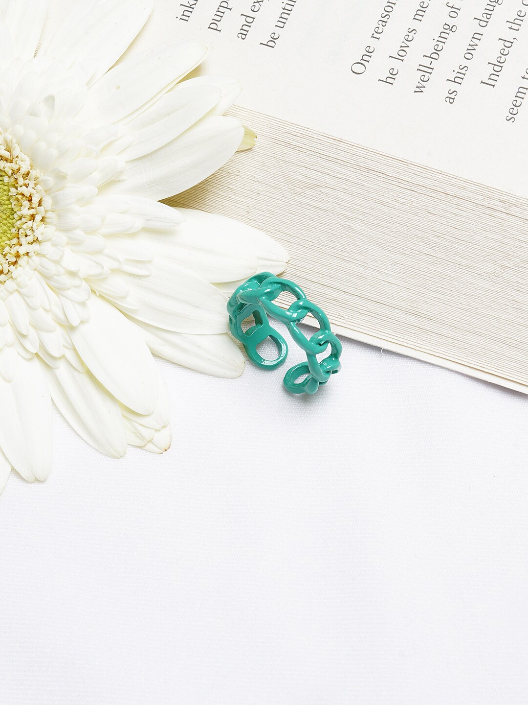 

BEWITCHED Women Teal Solid Bewitched Salsa Chainlink Ring