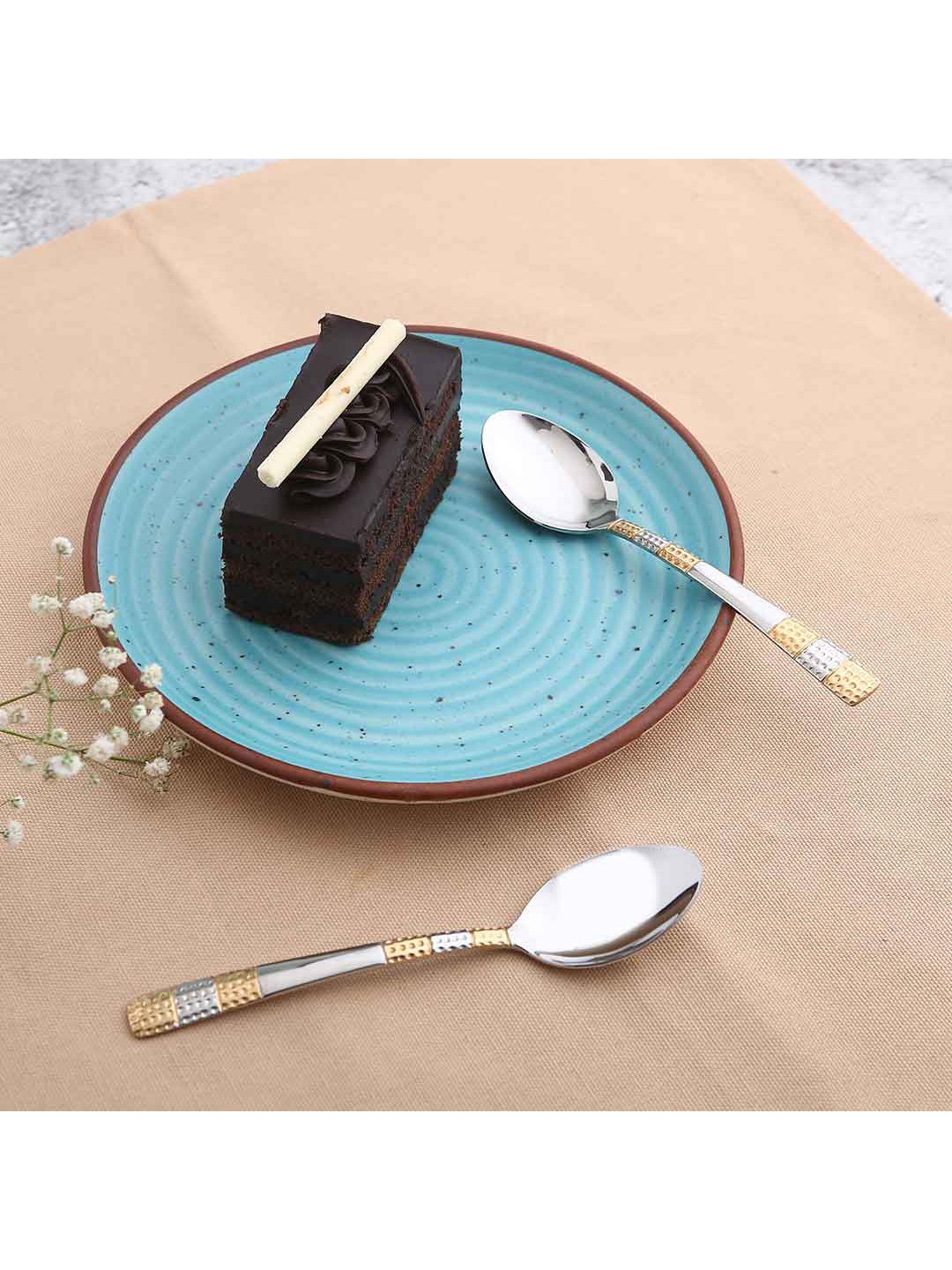 

Wonderchef Silver-Toned & Gold-Toned Set Of 6 Stainless Steel Roma Tea Spoons