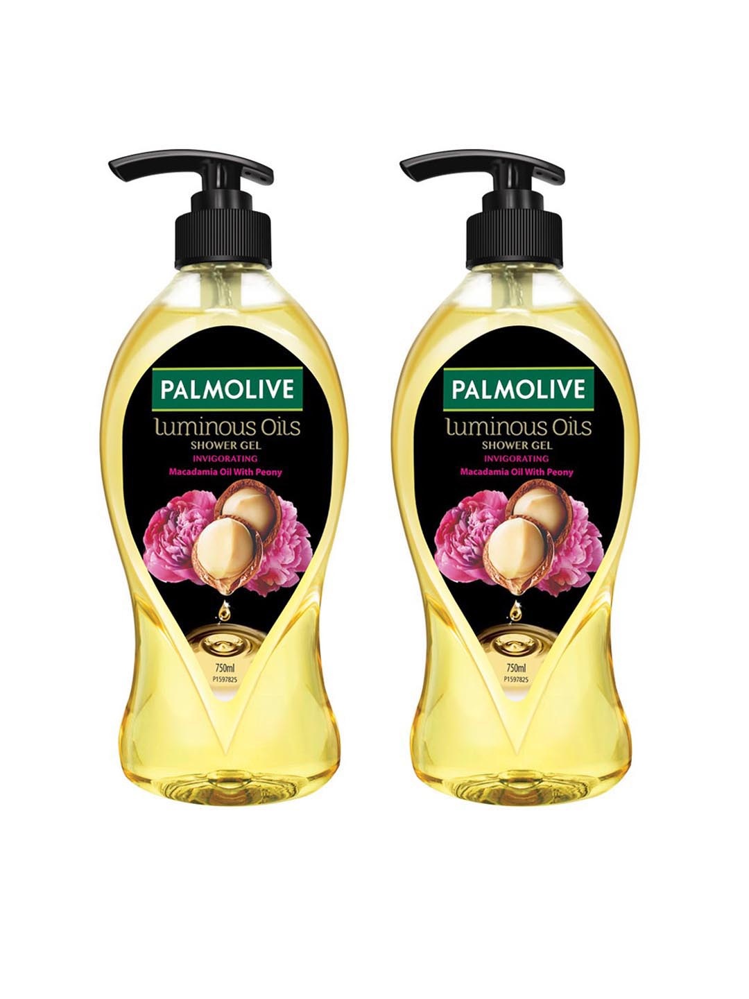 

Palmolive Set of 2 Luminous Oils Invigorating Shower Gels-Macadamia Oil & Peony-750ml each, Yellow