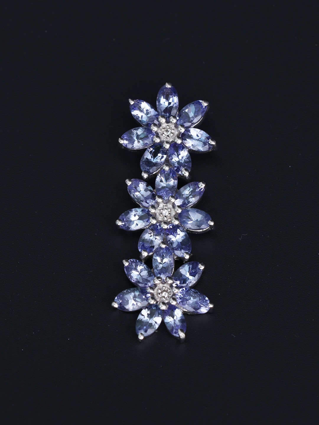 

HIFLYER JEWELS Sterling Silver Rhodium-Plated Blue Topaz Studded Pendant
