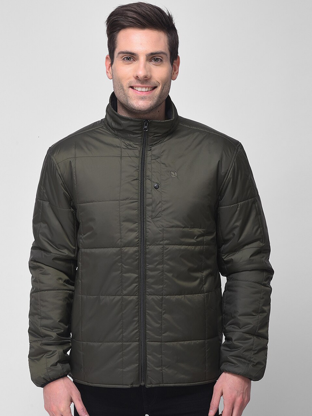 

Woodland Men Olive Green Longline Puffer Jacket