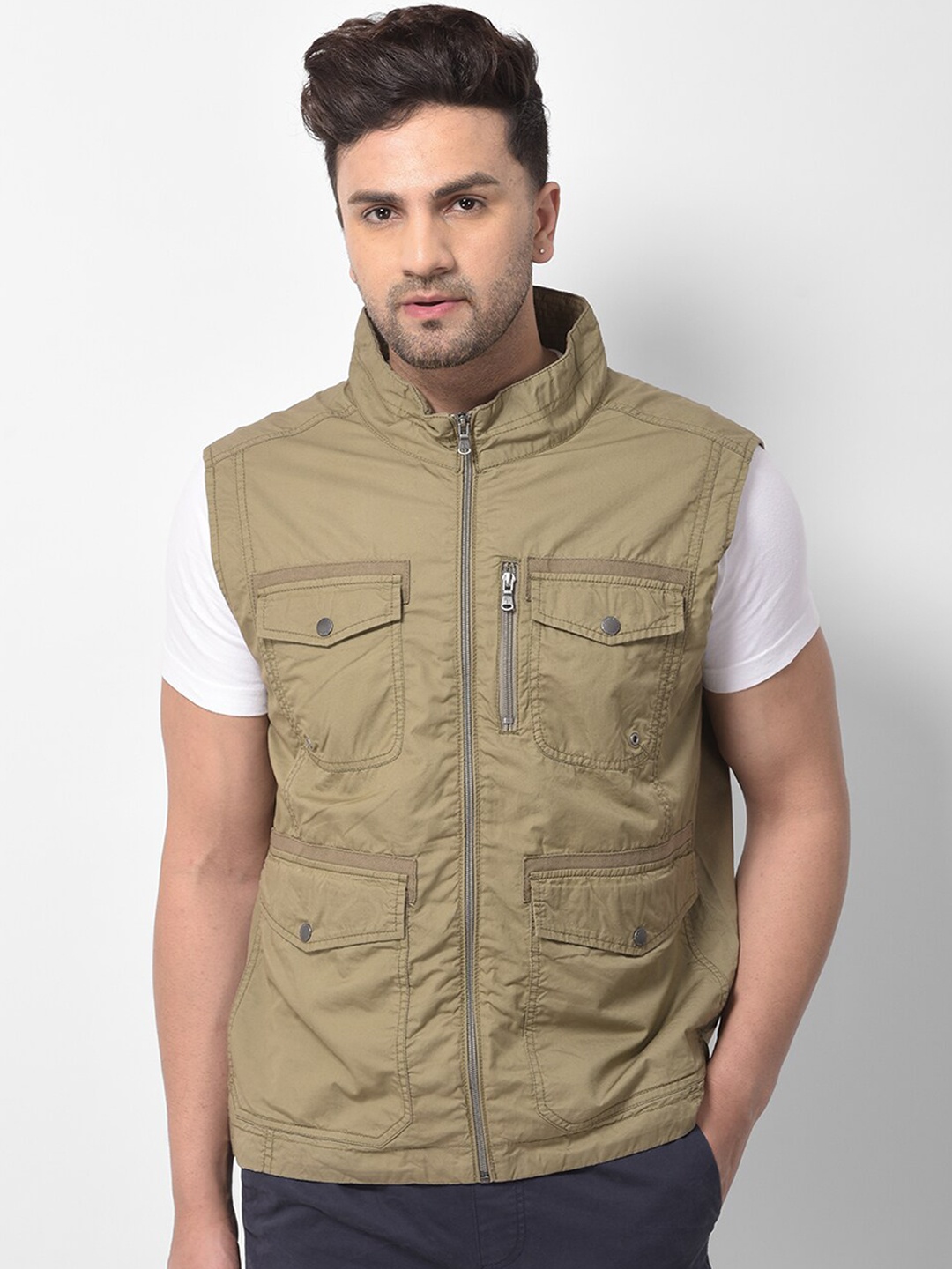 

Woodland Men Olive Green Bomber Jacket