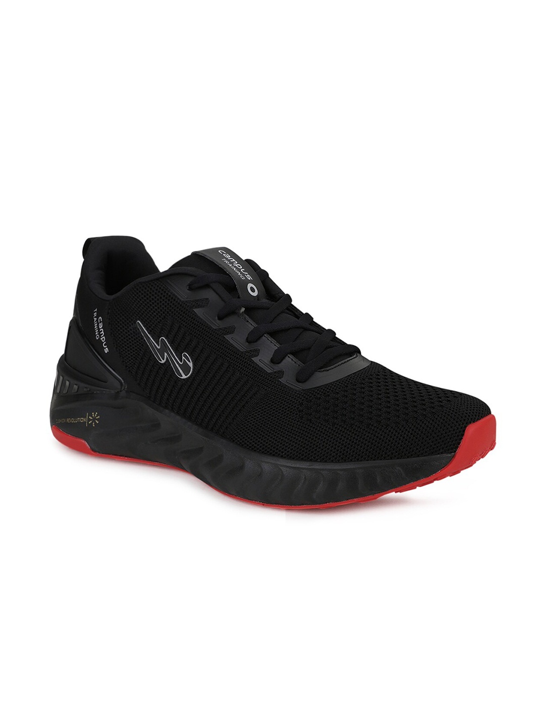 

Campus Men Black & Red Mesh Running Shoes