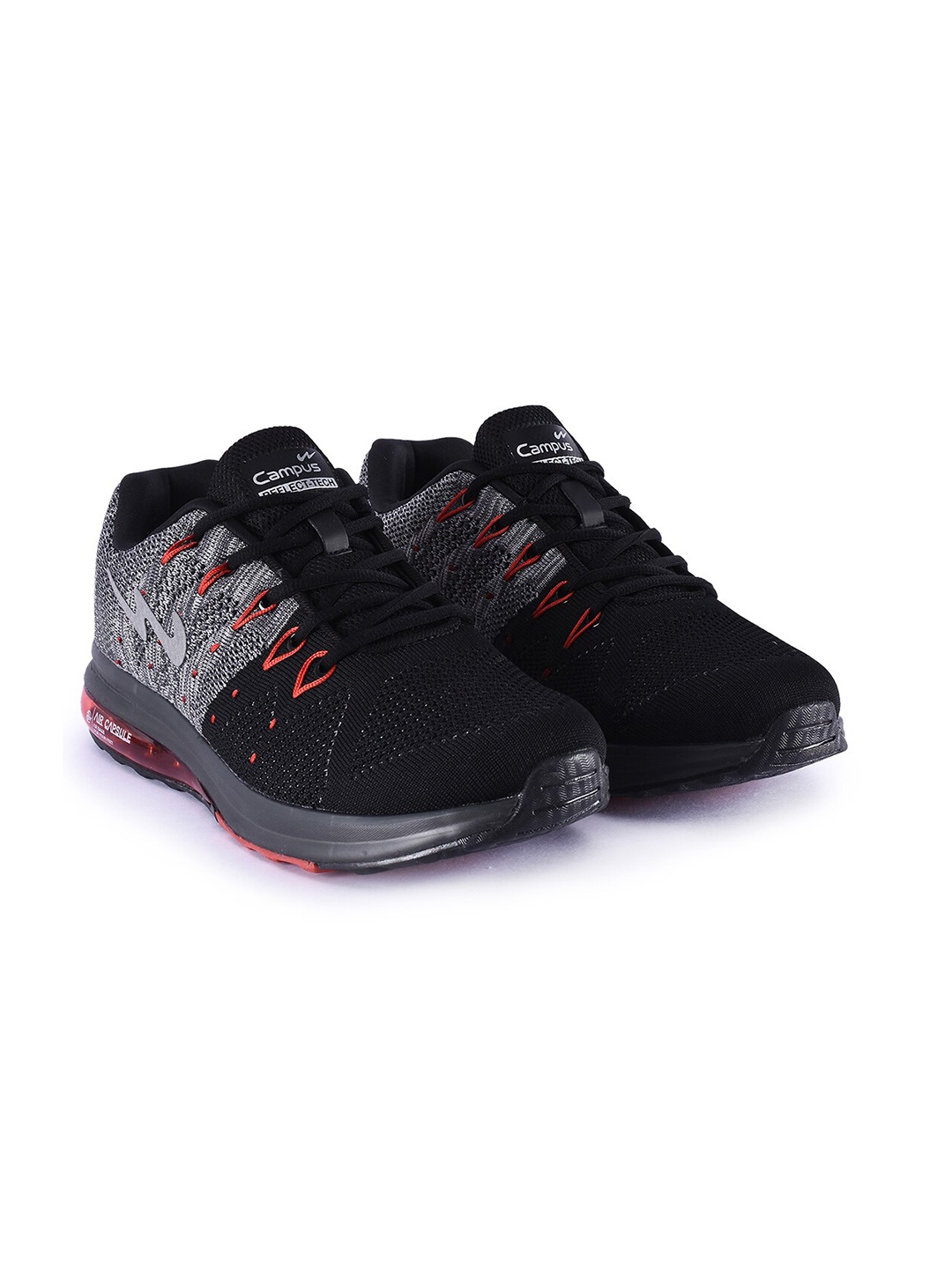 

Campus Men Black Mesh Walking Shoes