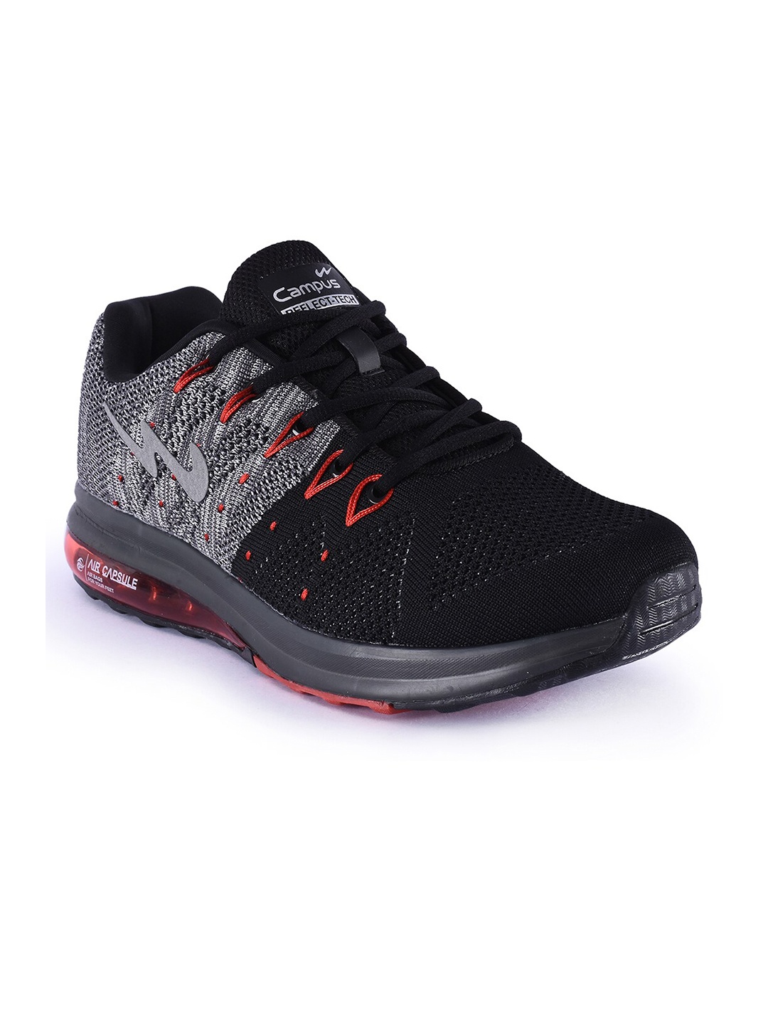 

Campus Men Black Mesh Running Shoes