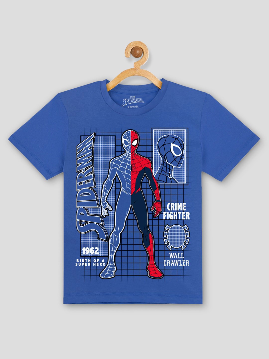 

Kids Ville Boys Blue Spider-Man Cotton Printed T-shirt
