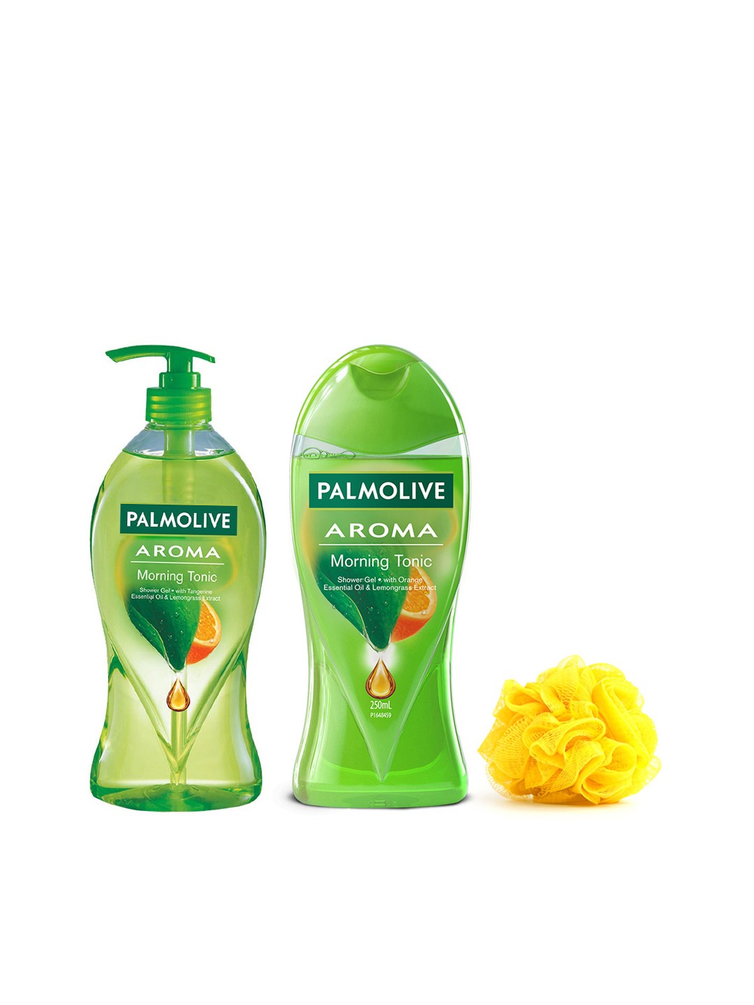 

Palmolive Set of 2 Aroma Morning Tonic Shower Gels with Loofah, Green