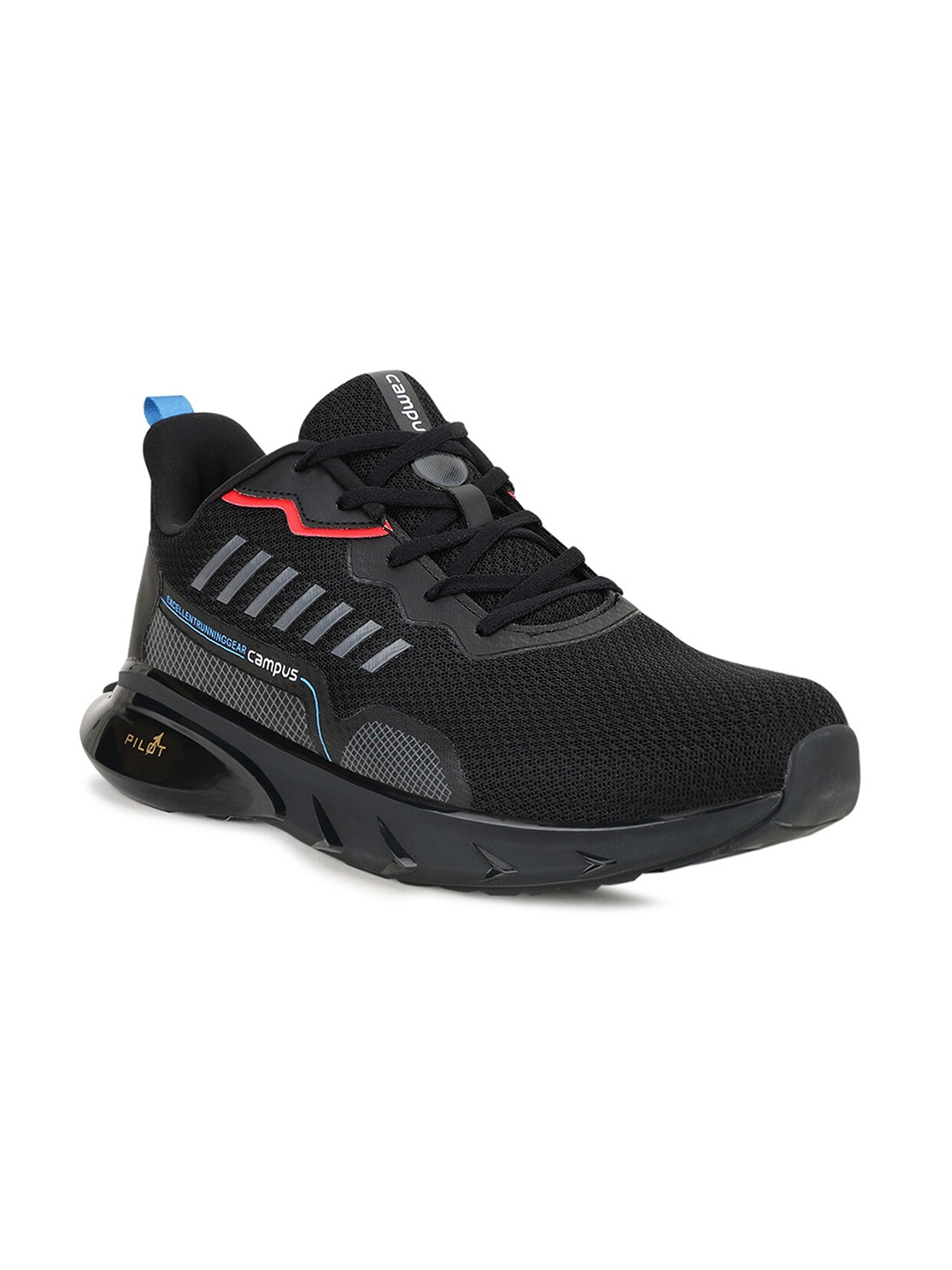 

Campus DECCAN Men Lace-Up Sneakers, Black
