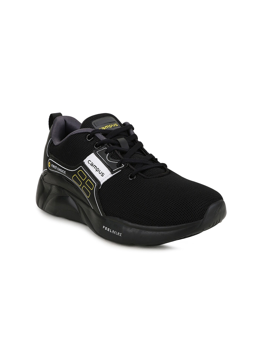 

Campus Men Black Mesh Running Shoes