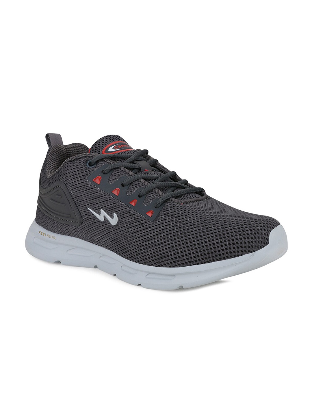 

Campus Men Grey & Red Mesh Lace-Up Running Shoes