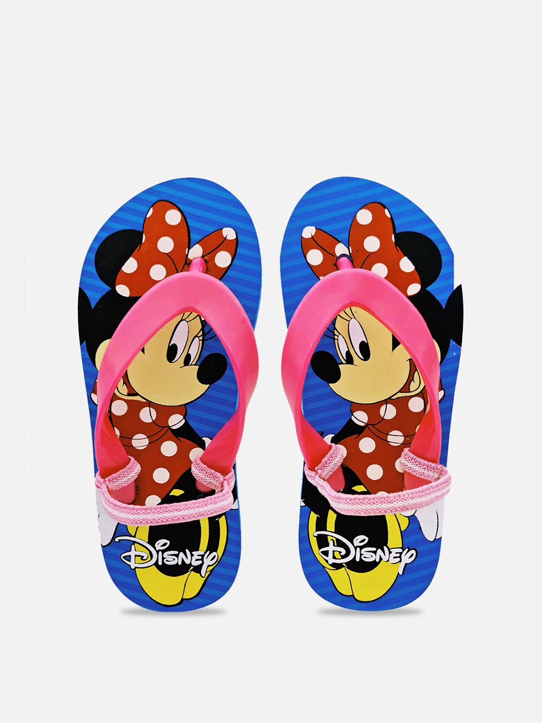 

Kids Ville Girls Blue & Pink Minnie Mouse Printed Rubber Thong Flip-Flops