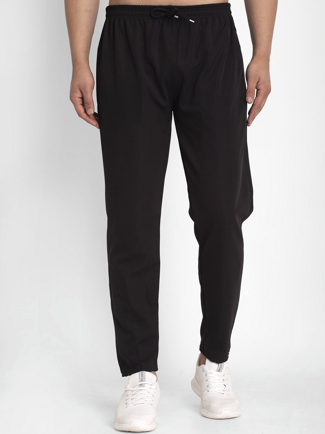 

JAINISH Men Black Solid Slim Fit Pure Cotton Track Pants