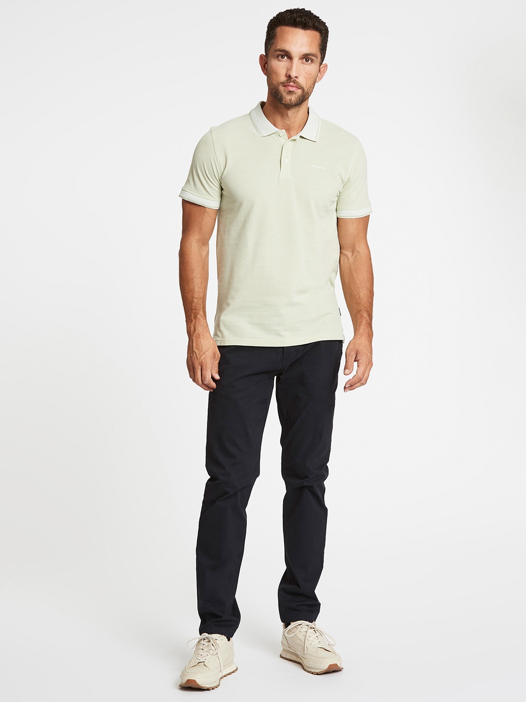 

LINDBERGH Men Green Polo Collar T-shirt