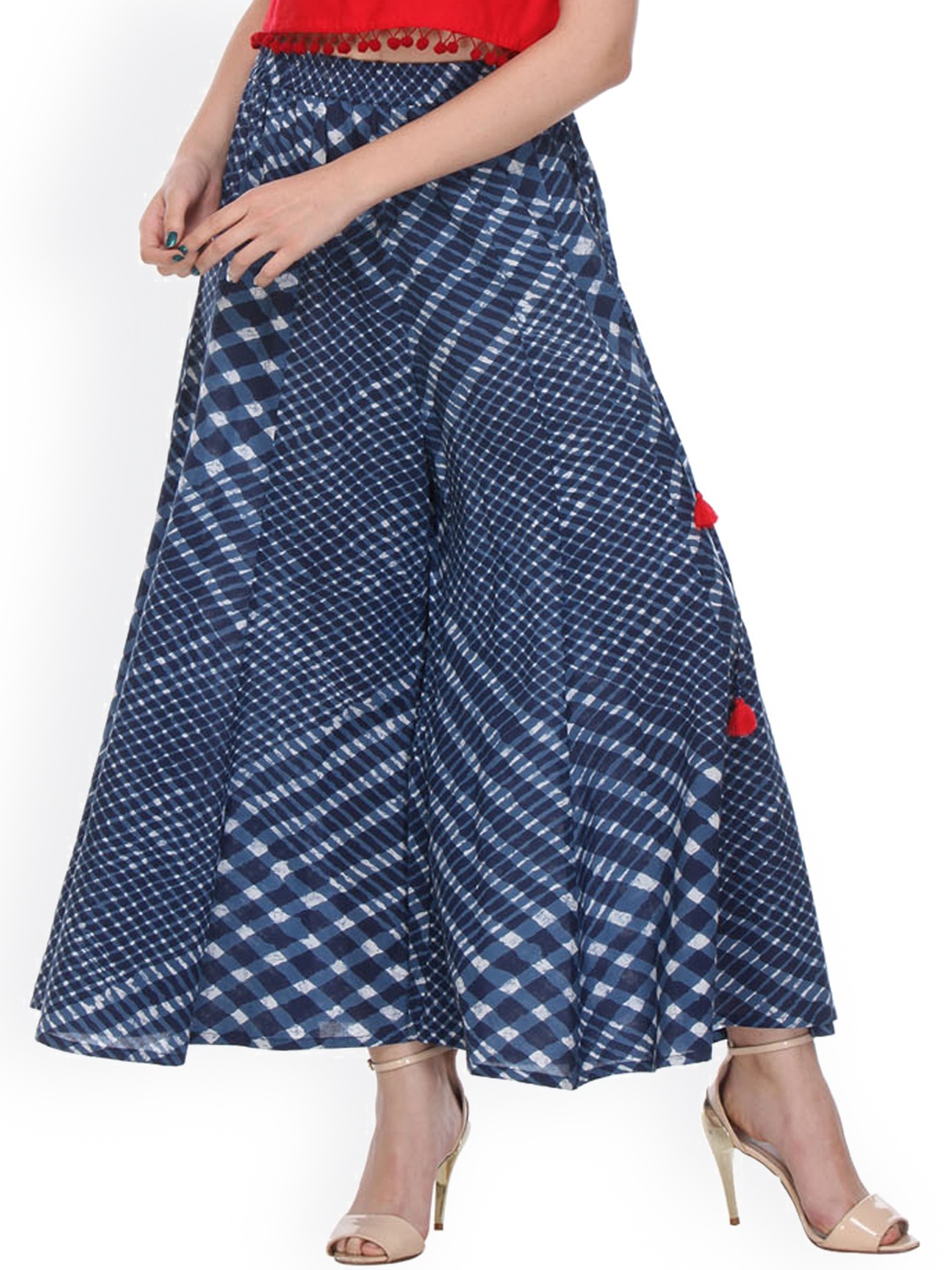 

Varanga Blue Printed Straight Palazzo