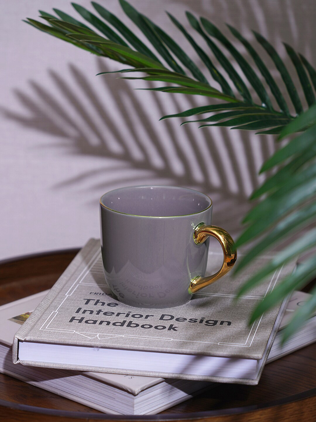 

Pure Home and Living Set Of 2 Grey Porcelain Coffee Mug