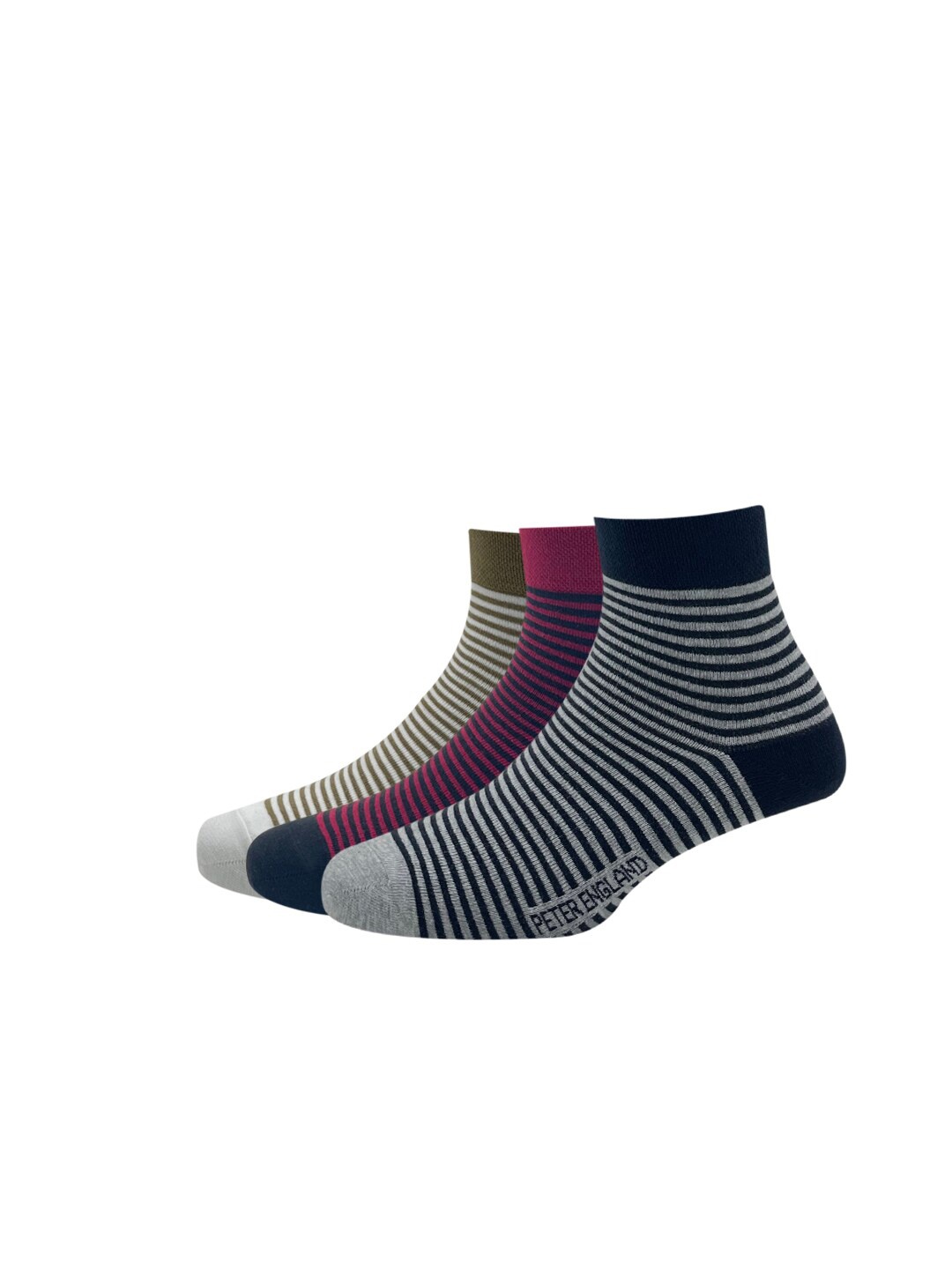 

Peter England Men Pack of 3 Ankle Length Socks, Navy blue