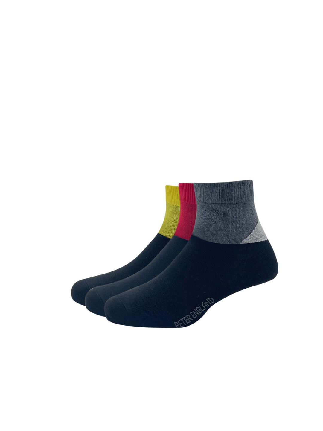 

Peter England Men Navy Blue & Grey Pack Of 3 Patterned Knitted Above Ankle-Length Socks