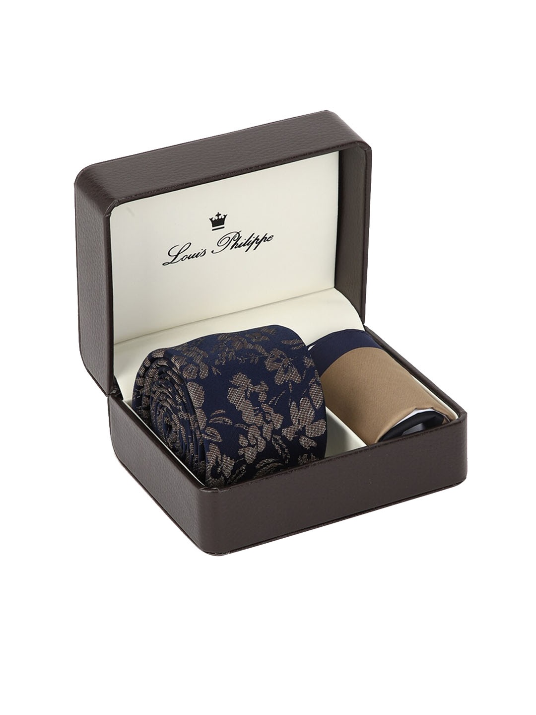 

Louis Philippe Men Navy Blue & Beige Accessory Gift Set