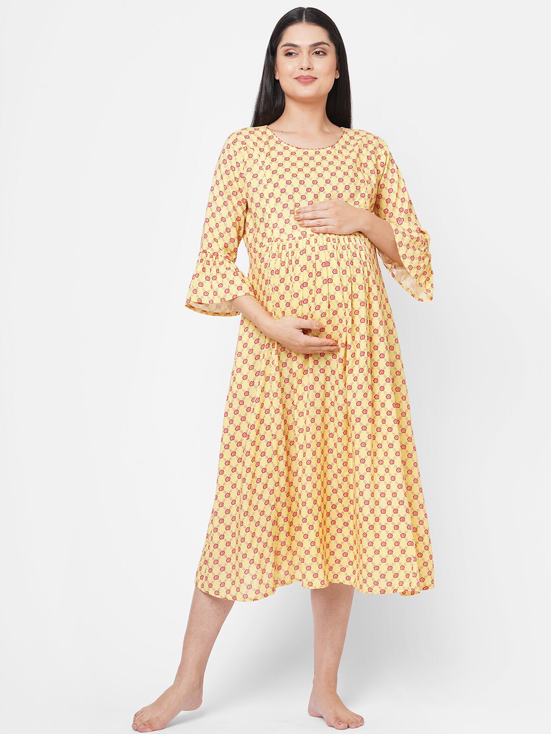 

Sweet Dreams Yellow Printed Nightdress