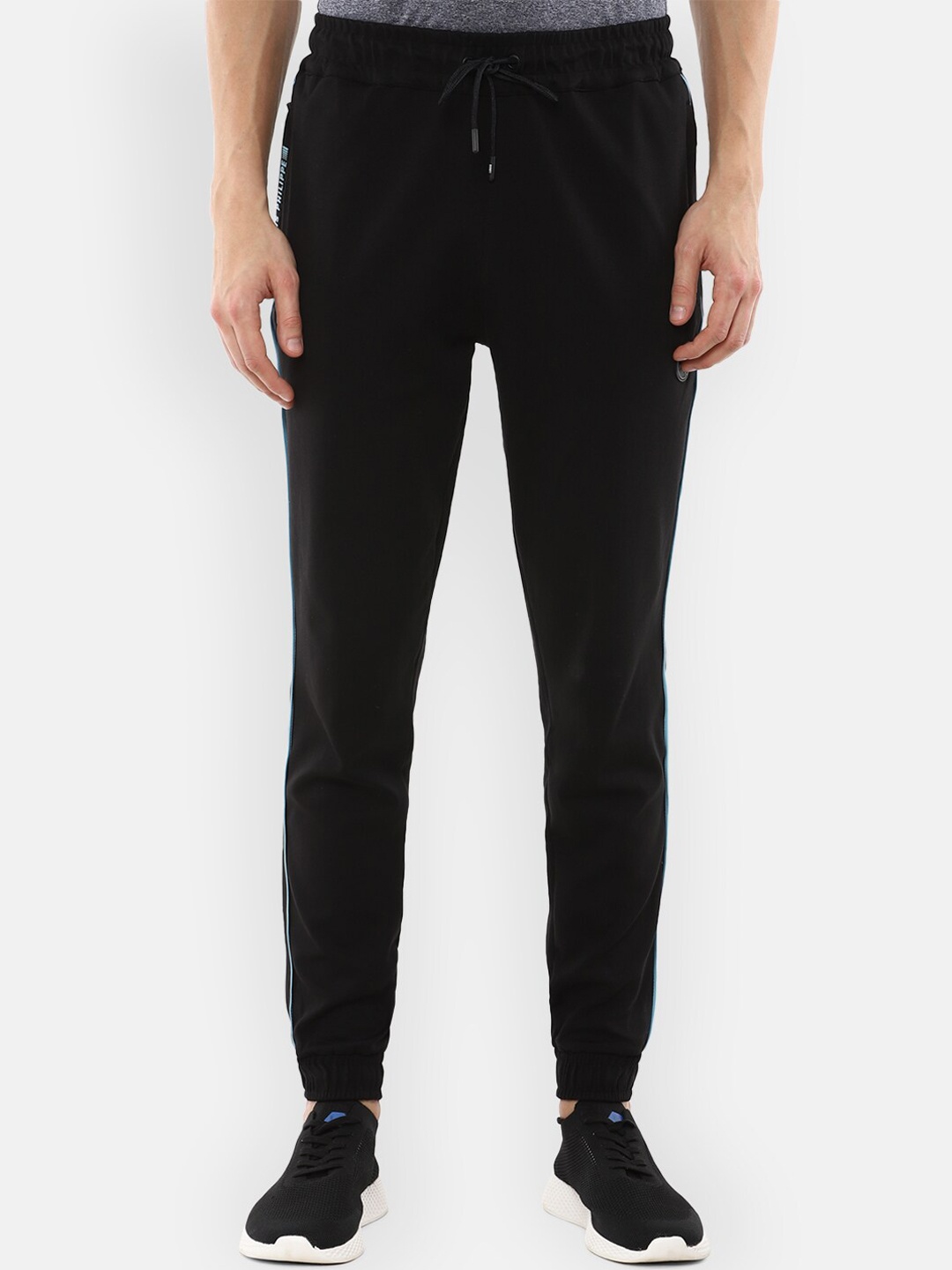 

Louis Philippe ATHPLAY Men Black Solid Slim-Fit Joggers