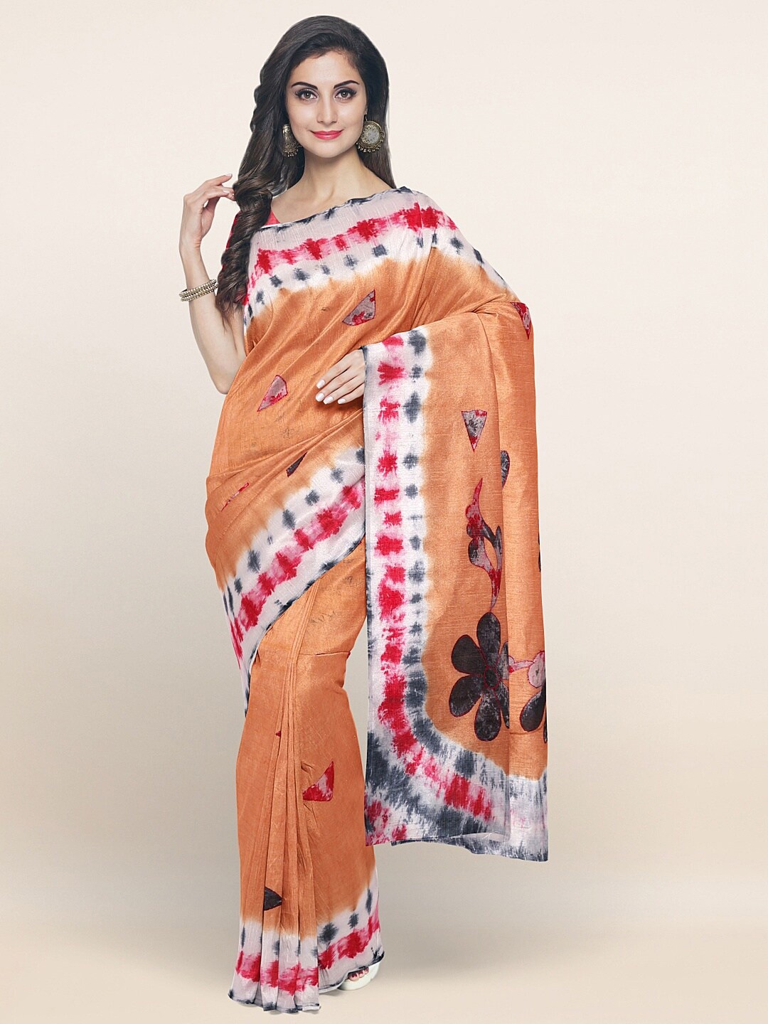 

Pothys Peach-Coloured & White Pure Cotton Saree