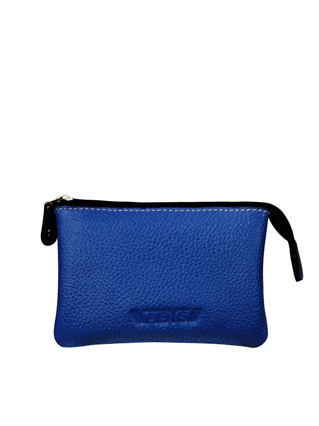 

ABYS Navy Blue Genuine Leather Mini Zipper Pouch Travel Accessory