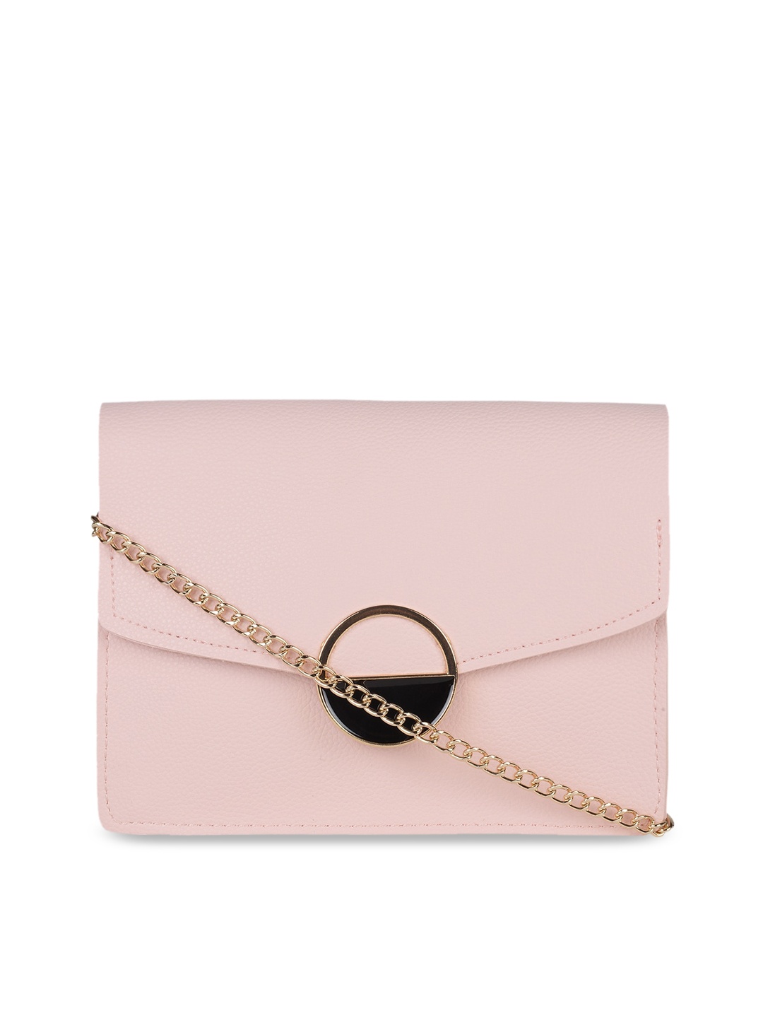 

Addons Pink Colourblocked PU Structured Sling Bag with Quilted