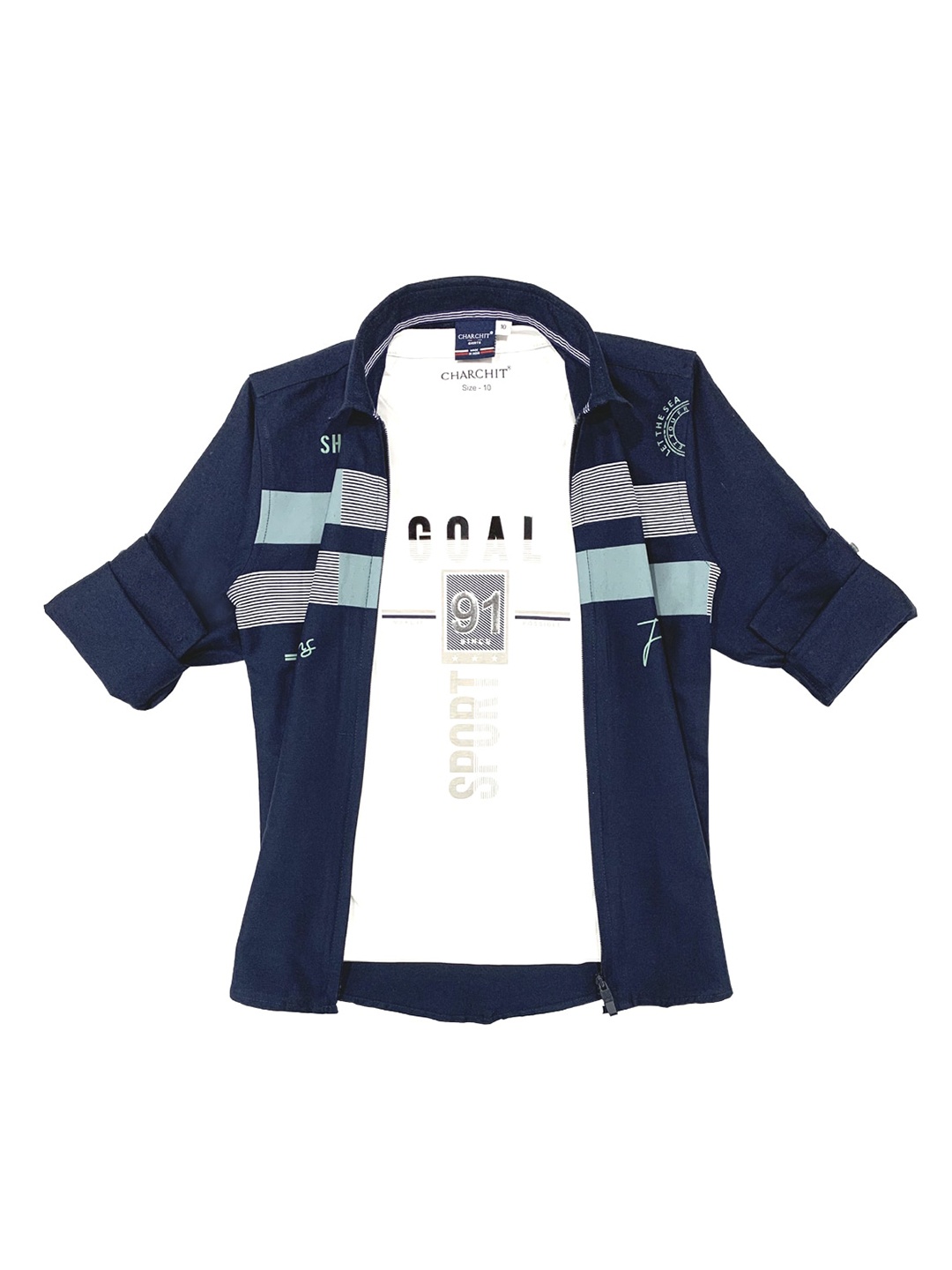 

CAVIO Boys Navy Blue Casual Shirt