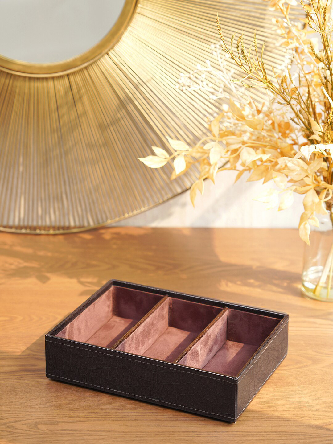 

Pure Home and Living Brown Textured 3 Compartment Boris Tray