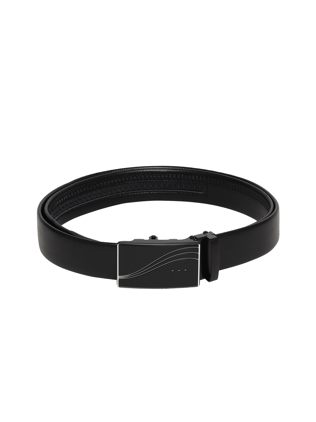 

Calvadoss Men Black Textured PU Belt