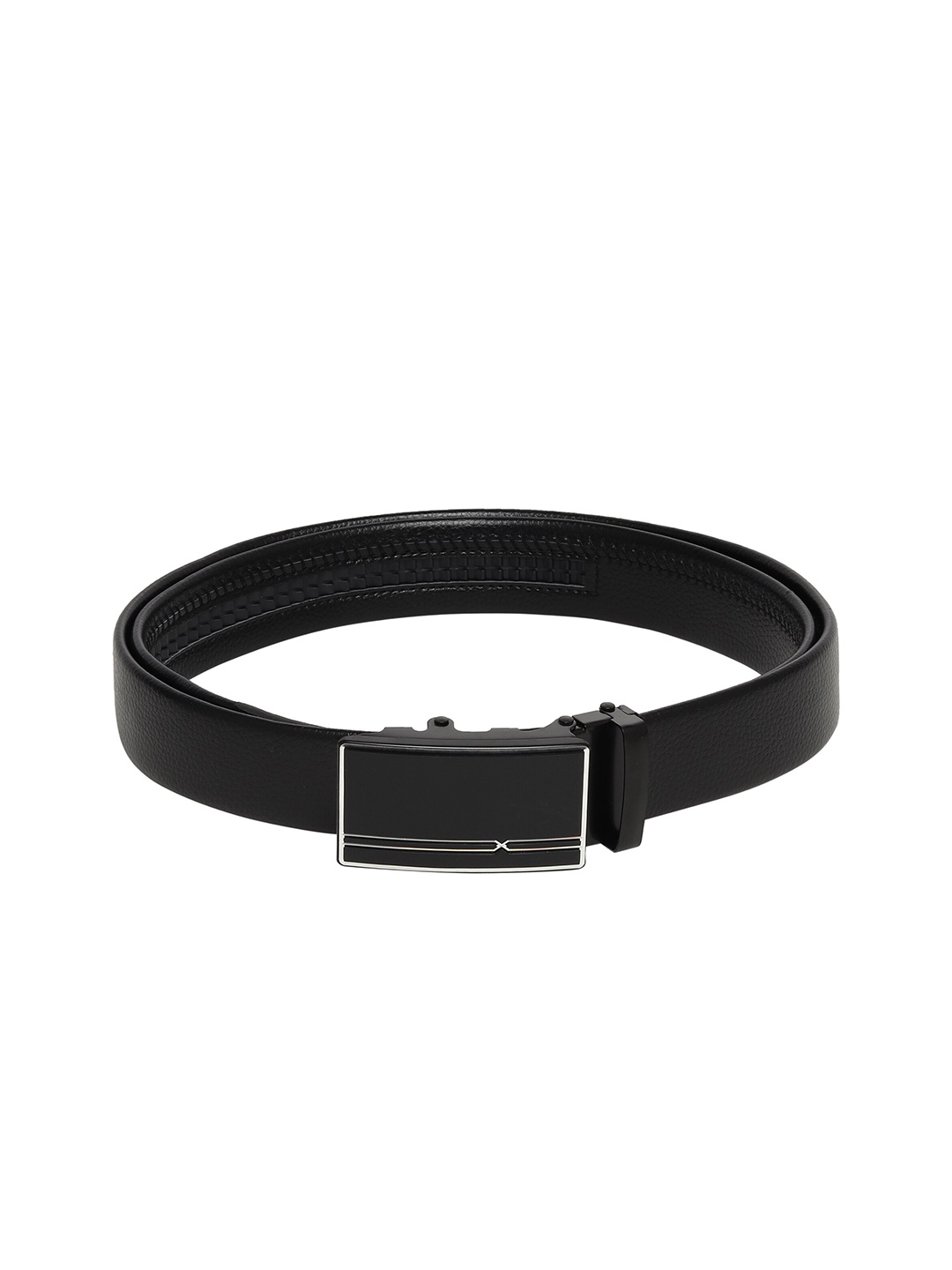 

Calvadoss Men Black Textured PU Belt