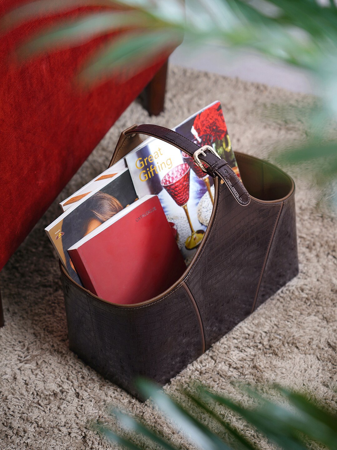

Pure Home and Living Brown Magazine Organiser