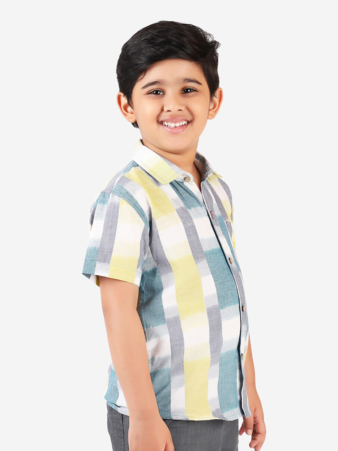 

Fabindia Boys Multicoloured Checked Cotton Casual Shirt, Multi